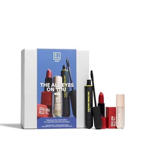 Image of 3INA MAKEUP - The All Eyes on You Kit - Makeup Gift Set - Dark Red Lipstick + Beige Pearl Liquid Eyeshadow + Black Mascara