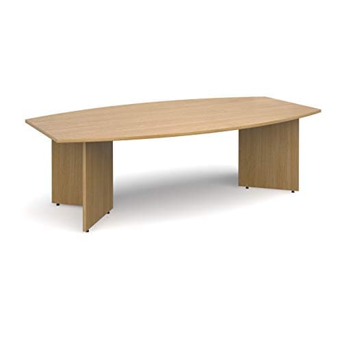 Image of Mr Office Arrow head leg radial boardroom table 2400mm x 800/1300mm, Oak