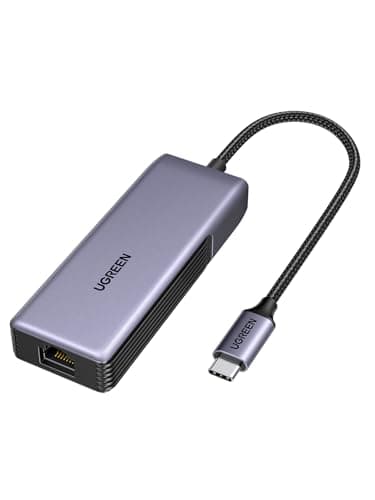 Image of UGREEN USB C Ethernet Adapter, 5Gbps High-Speed Network Adapter for Gaming, RJ45 Gigabit LAN Adaptor, Compatible with Thunderbolt 3 Mac, Windows, MacOS, iOS, Tablet, iPad, iPhone 15/16,Switch,NAS