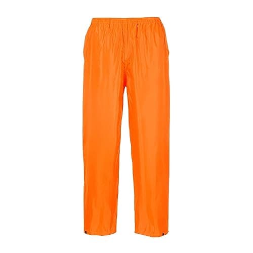 Image of Portwest S441 Classic Rain Trousers Men's Waterproof Overtrousers Durable Protective Outdoor Workwear Rainwear Overpants Elasticated Waistband Taped Seams, Olive Green, XL