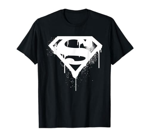 Image of DC Superman Logo Doomsday White Graffiti T-Shirt