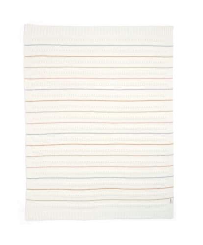 Image of Mamas & Papas Nursery Small Knitted Blanket, Neutral Stripe, 70 x 90 cm