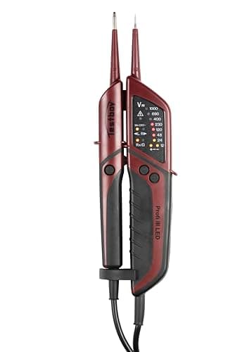 Image of Testboy Profi III LED two-pole voltage tester CAT IV 1000 V with FI test (optical display via LED, one-handed operation, testing without finger contact), red/black