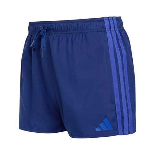 Image of adidas Men's 3 Stripes Swim Shorts 3 INCH, Dark Blue/semi Lucid Blue, M