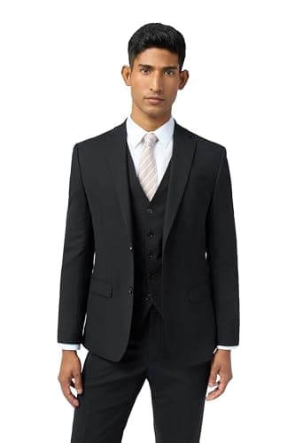 Image of Ted Baker Premium Panama Slim Fit Suit Jacket for Men in Black