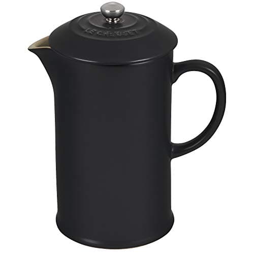 Image of Le Creuset Stoneware Cafetière French Press with Stainless Steel Plunger, 1 Litre, Serves 3-4 Cups, Matte Black, 91028200000000