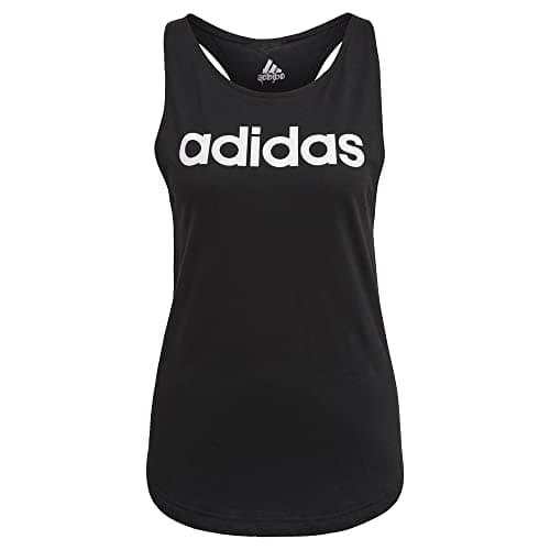 Image of adidas Women's Essentials Loose Logo Tank Top Shirt, Black/White, XXL