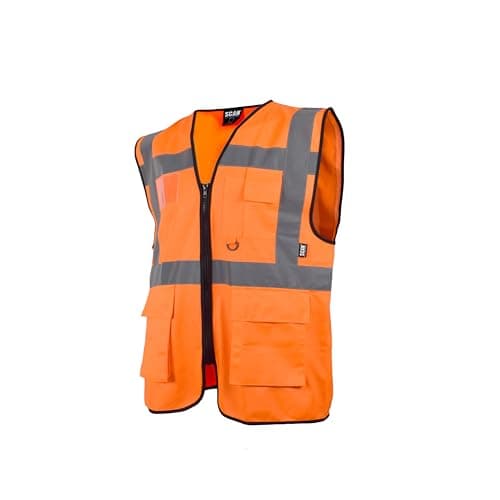 Image of Scan Hi-Vis Utility Vest Waistcoat Orange - Railway Standard RIS-3279-TOM Size: XL