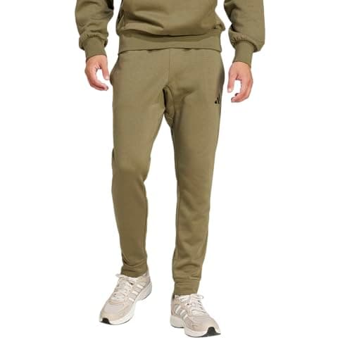 Image of adidas Men's Essentials Feelcozy Fleece Pant, Olive strata/Black, XL