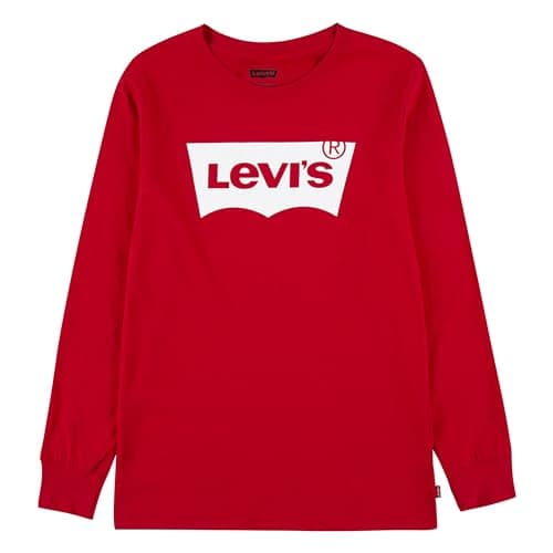 Image of Levi's Boys Lvb L/S Batwing Tee Longsleeve T-Shirt, Red, 10 Years UK