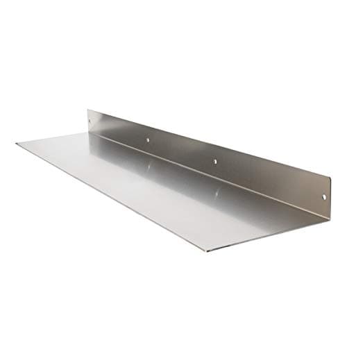 Image of Mitus Floating Shelf Wall Mounted (8 inch x 36 inch) Heavy Duty Industrial Modern, Brushed Stainless Steel