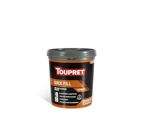 Image of Toupret Quick Fill Exterior Filler - Fast-Dry Ready Mixed Masonry Repair Paste - Paintable in 30 Minutes, No Shrink or Crack - For Walls & Render - 1L