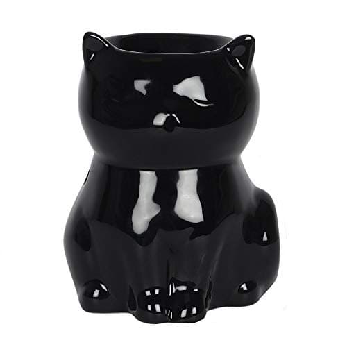 Image of Tech Island Wax Burner, Cat Cut Out Ceramic Wax Melt Burners, Wax Melts, Aromatherapy Oil Diffuser, Essential Oils for Halloween Home Decor, Air Fresheners, Room Décor GIft (Black)