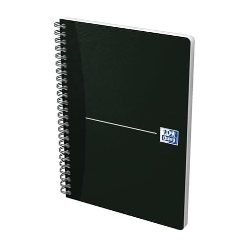 Image of Oxford A5 Office Smart Card Cover Wirebound Notebook, Ruled with Margin, 180 Pages, Black