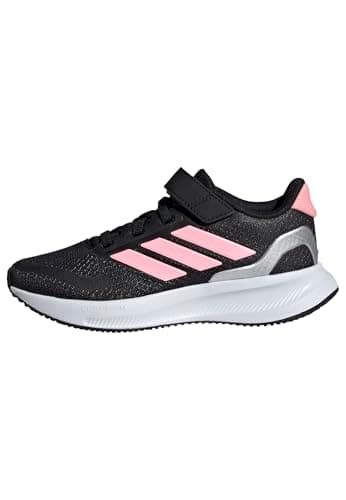 Image of adidas Unisex Kids RUNFALCON 5 Shoes Kids, Core Black/Pink/Silver Metallic, 2 UK