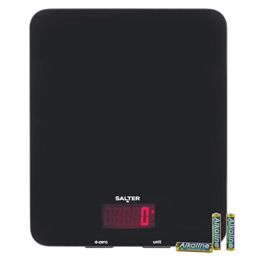 Image of Salter Electronic Kitchen Scale – Digital Baking Scale, 10kg Capacity, Food Weighing Scale, Easy Clean Glass Platform, Add & Weigh Tare Function, Measure Liquids, Easy Read LCD Display
