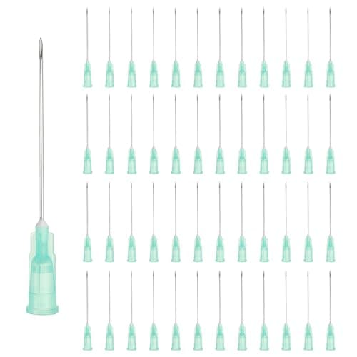 Image of sourcing map 50 Pcs Tip Dispensing Needle, 21 Gauge Stainless Steel Dispensing Tips with Luer Lock 2.17" Pointed End Dispenser Needle for Measuring, Refilling Inks, Green