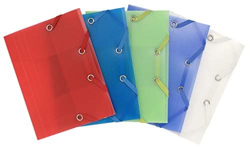 Image of Exacompta - Ref 50889E - Chromaline Collection - PP Elasticated 3-Flap Folders - 120 x 160mm in Size, Suitable for Holding Receipts, Polypropylene Material - Assorted Colours (25 Pack)