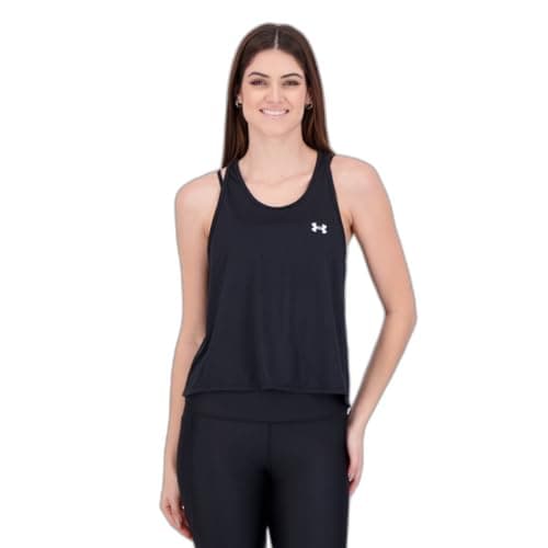 Image of Under Armour Women's Tech Swing Tank, Breathable, Loose-Cut Running Vest, Athletic Sleeveless Tank Top for Women Black / / White