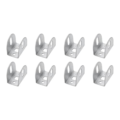 Image of sourcing map 8 Pcs U Bracket for 1.54" Panels, 25 x 39 x 33mm Metal U Shaped Fasteners Brackets for Guardrail or Partitions Connection, Silver