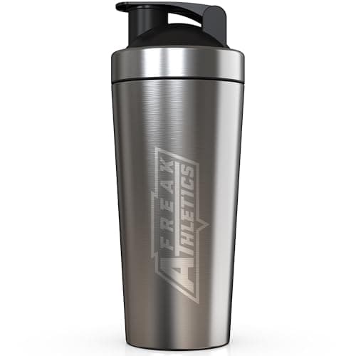 Image of Freak Athletics Protein Shaker Bottle | 700ml BPA Free Stainless Steel Protein Shaker With Wire Mixing Ball | Leak Proof Design Flip-Top Lid | Insulated Lightweight with Easy Grip Supplement Mixer