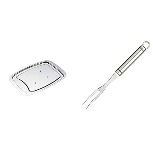 Image of MasterClass Spiked Carving Tray in Gift Box + KitchenCraft Professional Meat Serving Fork
