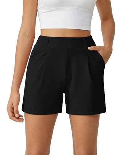 Image of G4Free Womens Shorts with Pockets Ladies Bermuda Shorts Dressy Summer Work Tailored Shorts(Black, M)