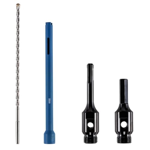 Image of 28mm x 300mm Long Diamond Core Drill Bit Set Includes SDS Adapter, Hex Shank Adapter & Centre Drill Bit. To Be Used In Concrete Masonry Brick Block Stone Granite Diamond Drill Bit Core Accessories