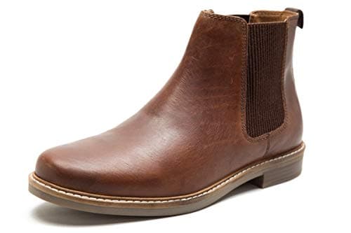 Image of Thomas Crick Men's 'Bamford' Formal Chelsea Boots, Classic, Comfortable and Stylish Boots for Any Occasion, Made with Leather For an Effortless and Chic Look (Black/Wood)