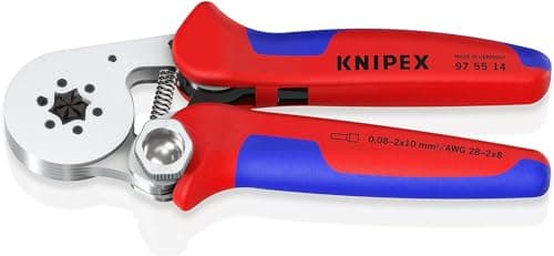 Image of KNIPEX Self-Adjusting Crimping Pliers for Wire Ferrules, 0.08-16 mm²/2x10mm², Hexagonal Compression, Crimping Tool, Wire Crimper, 97 55 14