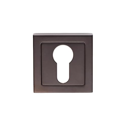 Image of Kooples Hardware Square Euro Profile Escutcheons – Modern Keyhole Cover for Cylinder Locks (Matt Black)
