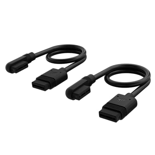 Image of Corsair iCUE LINK Slim Cables - 200mm Straight/Slim 90° - Black