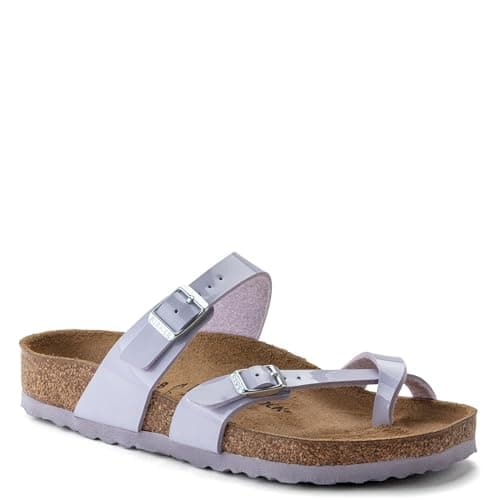 Image of Birkenstock Women's, Mayari Thong Sandals, Patent Purple Fog Birko-flor, 36 EU (5-5.5 M US Women)