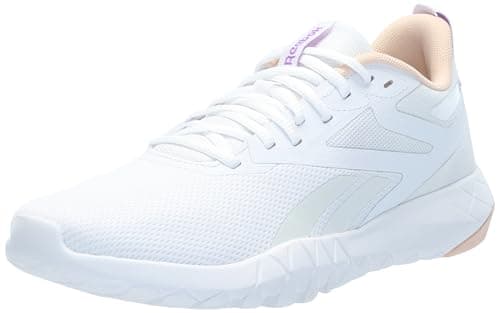 Image of Reebok Women's Flexagon Force 4 Sneaker, Shoes White Clay Washed Purple Digital, 3 UK