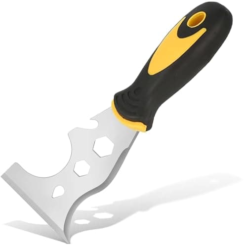Image of 13-in-1 Painters Tool, Stainless Steel Multi Scraper Includes Roller, Straight and Curved Scrapers for Fast Paint and Wallpaper Removal, DIY & Painting Tasks