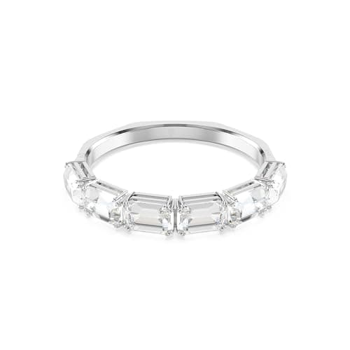 Image of Swarovski Millenia Bangle Bracelet, Clear Octagon-Cut Crystals in a Rhodium-Finished Setting, Size S, Part of the Millenia Collection