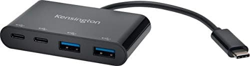 Image of Kensington USB-C 4-Port Hub, Transfer Speeds up to 5 Gbps - Plug and Play Installation, Dell, Windows, Macbook USB Adaptor, K39124EU