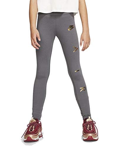 Image of NIKE NSW Favorites Air 1 Girls' Tights, Girls, Tights, AQ9176, Dark Grey/Metallic Gold, L