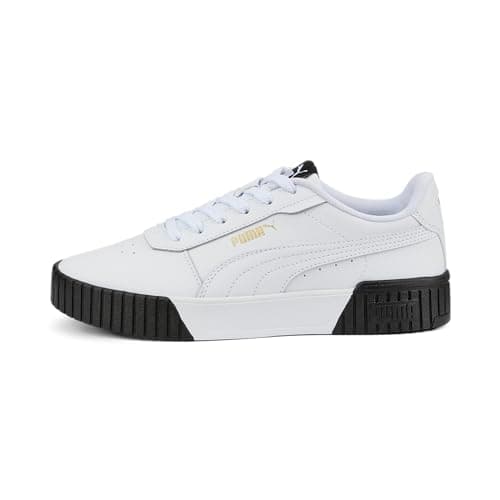 Image of Puma Women Carina 2.0 Sneakers, Puma White-Puma White-Puma Team Gold-Puma Black, 6 UK