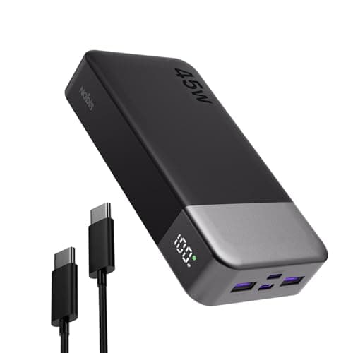 Image of NOBIS Power Bank, 45W 20000mAh Portable Charger, USB C Fast Charging, 4 Ports External Battery Pack with LED Digital Display, Compatible with Laptop, Phone 15 14 13 Pro S23 S22 (Black)