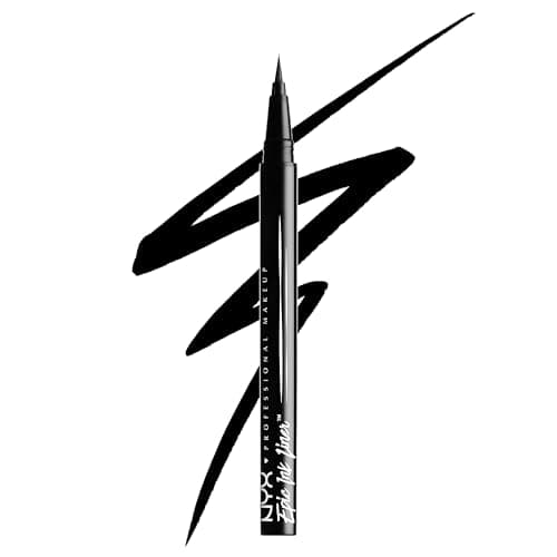 Image of NYX Professional Makeup Eye Liner, Epic Ink Liner, Waterproof Liquid Eyeliner Pen, 1 Stroke Intense Pigment, Flexible Bursh for Thin or Thick Lines, Shade Black