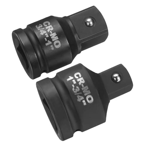 Image of sourcing map 2pcs Impact Socket Adapter Reducer Increaser Set 1" to 3/4" 3/4" to 1" Square Drive Standard SAE CR-MO Steel Converter for Impact Driver Ratchet Wrench