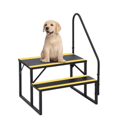 Image of Aptliton Heavy‑Duty 4‑Step RV Stairs with Handrail – Portable Steel Hot Tub & Caravan Steps, Non‑Slip Treads, Foldable Mobile Home Stair Ladder for Camper, Motorhome, Patio, Pool