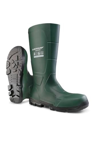 Image of DUNLOP JobGUARD - Unisex Heavy Duty Waterproof Industrial Work Boots, Heritage Green, Chemical and Slip Resistant PVC Wellies with Steel Toecap and Midsole for Outdoor and Construction - EU42, UK8
