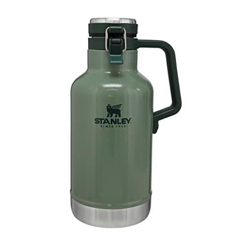Image of Stanley 1913 Classic Easy-Pour Growler 1.9L - Keeps Beer Cold & Carbonated for 24 Hours - Insulated Thermal Flask - Stainless Steel - Leakproof - Easy to Carry - Dishwasher Safe - Hammertone Green