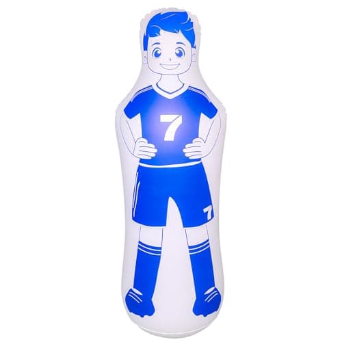 Image of ZHUYNXIR 1 PC Inflatable Soccer Dummy, Soccer Training Equipment, Inflatable Dummy Goalkeepr Air Mannequin Free Kick Wall Goalkeeper Defender Training for Children Adults, Blue Dummy 48 Inch.