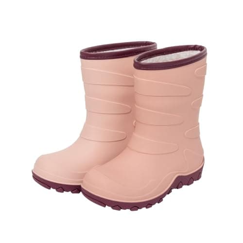 Image of FUNCOO PLUS Kids Lined Wellies, Girls Boys Winter Warm Fleece Rain Boots Children Snow Boots Wellington Boots Size 9