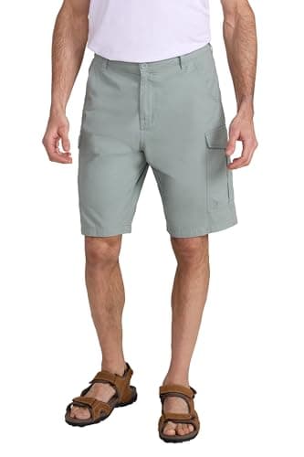 Image of Mountain Warehouse Lakeside Mens Shorts - 100% Durable Twill Cotton Cargo Shorts, Durable Shorts, 6 Pockets - Spring Summer, Walking, Running, Hiking & Camping Green Men's W34