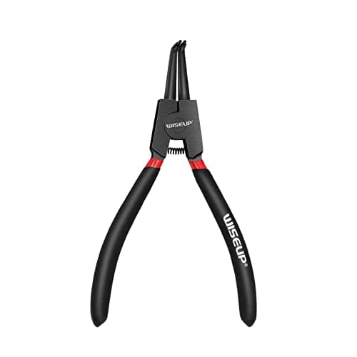Image of WISEUP Circlip Pliers, 170mm 90 ° Bending Internal Pliers, Anti-Fracture Bent Nose plier, Ergonomic, Labor-Saving Split Ring plier