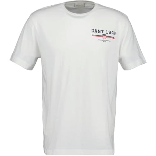 Image of GANT Mens Graphic Regular Fit T-Shirt White 113 M